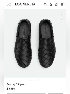Bottega Veneta Black Sunday Slipper, 37